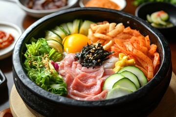 Kimbap with ham and vegetables a classic Korean dish