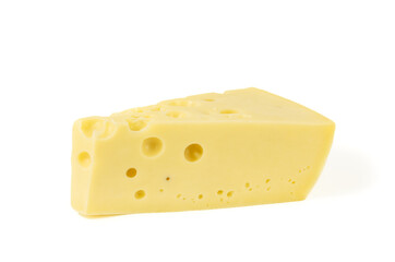 Maasdam cheese, isolated on white background