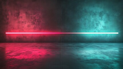 Obraz premium Neon gradient room, empty space, modern, studio, background, design