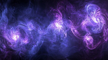 Obraz premium Abstract swirling purple and blue smoke nebula.