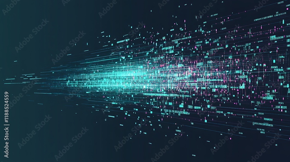 Poster abstract data stream, digital motion, technology background