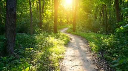 Fototapeta premium Empty road landscape during the day 