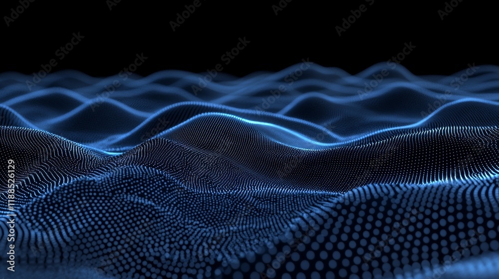 Poster futuristic data technology background featuring a network of connecting dots and lines on a dark abs