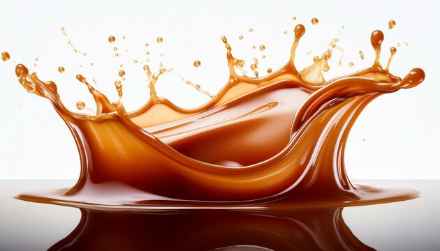 a mesmerizing splash of brown liquid creating a crown-like shape,  captured in a dramatic and artistic way. The abstract nature of the image suggests movement and energy.