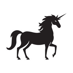 vector silhouette of a unicorn horse