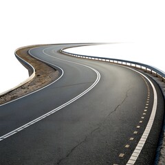 3D Winding Road on a White Isolated Background. Road way location infographic template