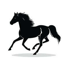 Horse Silhouette Bilingual Illustration Image