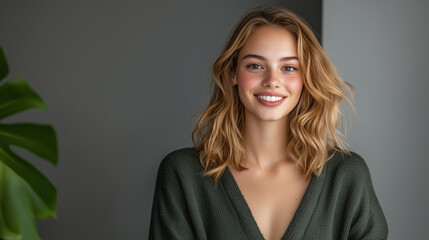 Fototapeta premium The soft glow of a 3D lightbox transforms a gray studio backdrop into a visually appealing setting for stock photography.