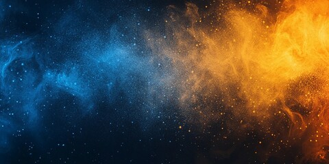 Obraz premium Grainy yellow and blue abstract texture with soft noise, perfect for modern backgrounds and digital design projects, book illustration style