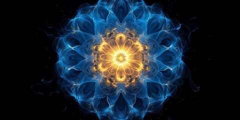 Obraz premium Grainy yellow and blue abstract texture with soft noise, perfect for modern backgrounds and digital design projects, book illustration style