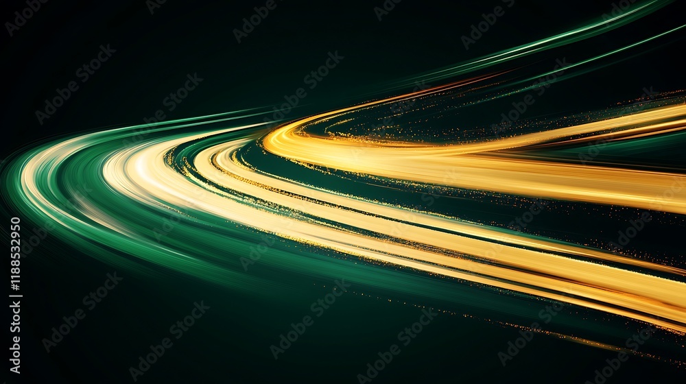 Poster abstract light trails curves motion dark background