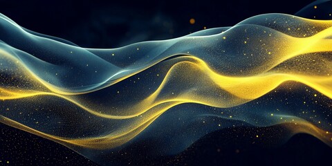 Obraz premium Grainy yellow and blue abstract texture with soft noise, perfect for modern backgrounds and digital design projects, book illustration style