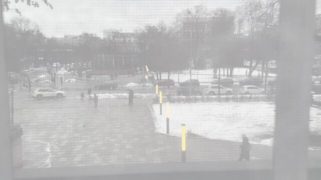 Winter View from the Lenbachhaus Museum in Munich with Snow-Covered Cityscape