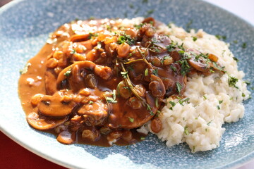 Mushroom and Herb Risotto with Rich Sauce