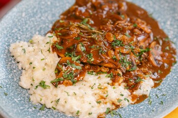 Mushroom and Herb Risotto with Rich Sauce