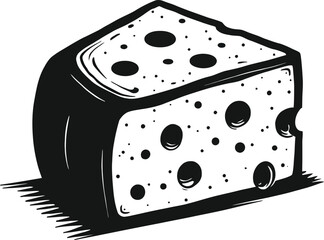 Cheese Slice Icon on Checkerboard Transparent Background