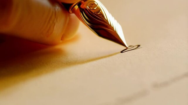 Elegant Fountain Pen Writing on Antique Paper