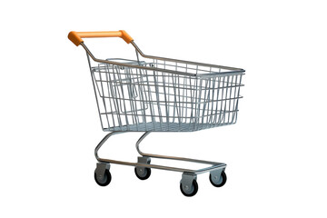 Shopping Cart Isolated on Transparent Background for E-Commerce Design Projects