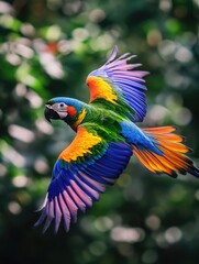 Obraz premium Macaw Parrot in Flight