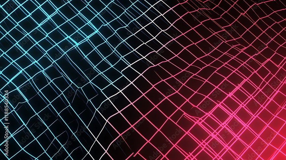 Poster abstract grid neon lines, futuristic background