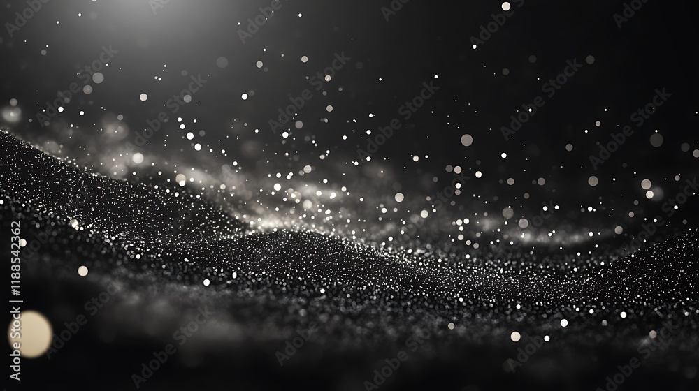 Poster abstract digital particles, dynamic motion