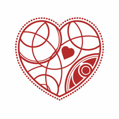 A red heart with a love emblem, conveying heartfelt emotions this Valentine's Day.