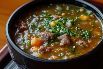 Korean soybean paste soup doenjang guk miso stew
