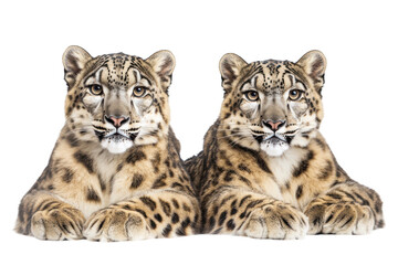 Fototapeta premium Stunning Snow Leopards Isolated on a transparent Background Perfect for Wildlife Projects