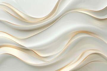 Obraz premium white gold luxury elegance illustration dynamic glossy glow shine flow fluid curve wave illuminated simple abstract