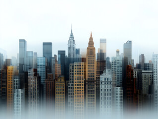 Beautiful skyline view of modern buildings in the city