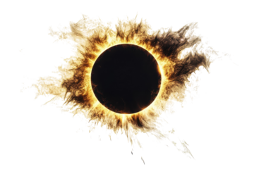 Stunning Solar Eclipse Isolated on transparent Background for Educational Use and Art