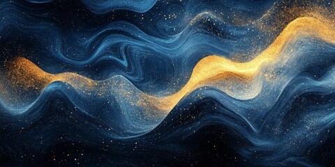 Obraz premium Grainy yellow and blue abstract texture with soft noise, perfect for modern backgrounds and digital design projects, book illustration style