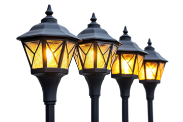 Illuminating Solar Lights Isolated on a Bright transparent Background for Outdoor Decor Ideas