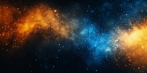 Naklejka premium Grainy yellow and blue abstract texture with soft noise, perfect for modern backgrounds and digital design projects, book illustration style