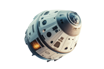 Stunning Space Capsule Floating in the Infinite Blackness of Outer Space Display