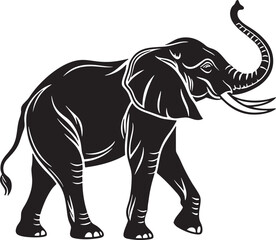 Obraz premium Adobe IllustratElephant Silhouette vector illustration set isolated on white background-Elephant Silhouette Silhouette, Files for Cutting Cricut and Silhouette, Isolatedor Artwork