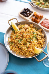 Chicken Paella and Vegetable Rice