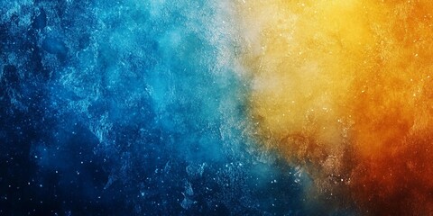 Fototapeta premium Blurred grainy yellow and blue texture with artistic noise, great for modern design and creative visuals, book illustration style