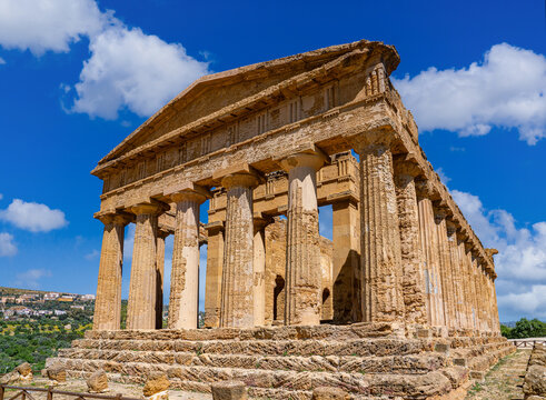 Temple of Concordia, at the valley of temples on the island of Sicily
