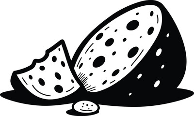 Cheese Slice Icon on Checkerboard Transparent Background