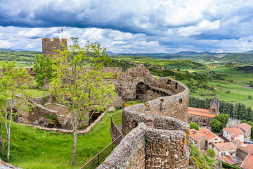 Polignac, France 24 May 2024 - Overview of the old Castle of Polignac (Château de Polignac)