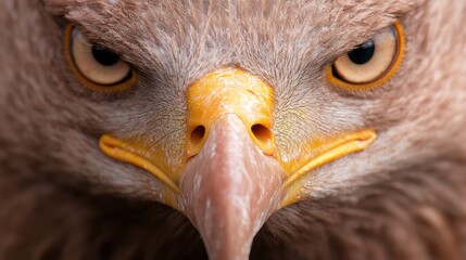 Naklejka premium A close up of an eagle's face with yellow beak