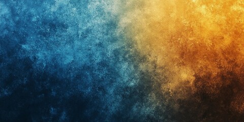 Obraz premium Grainy yellow and blue abstract texture with soft noise, perfect for modern backgrounds and digital design projects, book illustration style