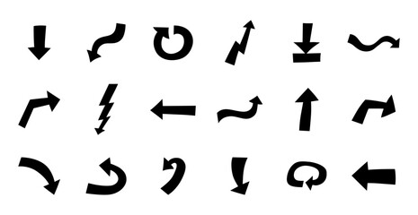 set of bold arrow direction element