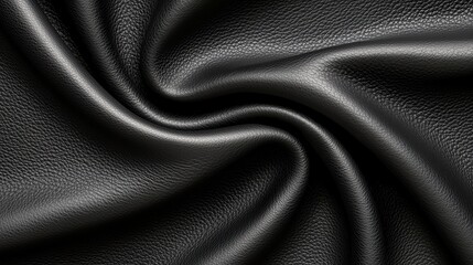 A close up shot of a black leather texture