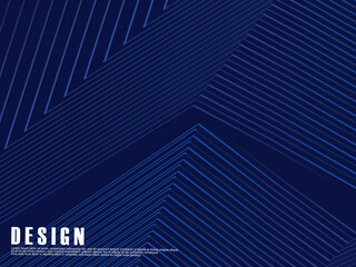 Naklejka premium Dark blue background. Modern lines abstract presentation background. Luxury paper cut background. Abstract decoration, gold pattern, halftone gradient, 3d vector illustration.