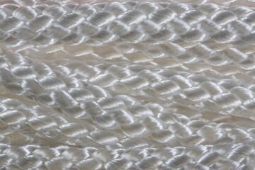 Close up of white nylon rope