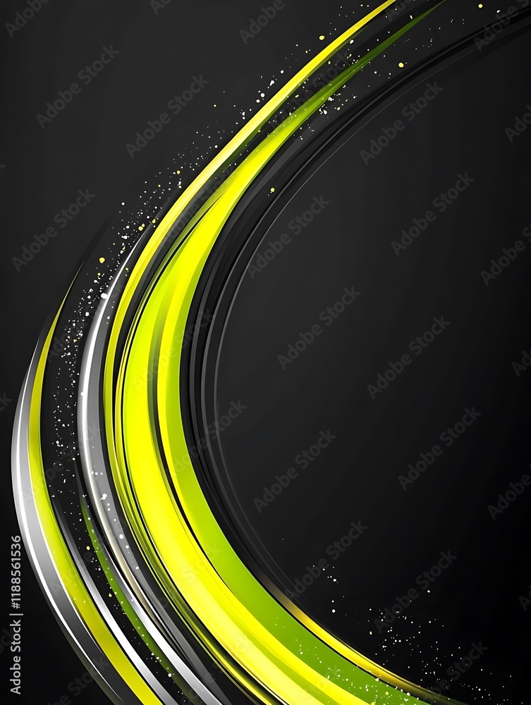 Poster Abstract design with flowing lines, dark background. Possible use digital graphic element