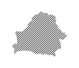 Belarus - Map of the country formed by lines. Vector Illustration.