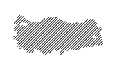 Turkey - Map of the country formed by lines. Vector Illustration.